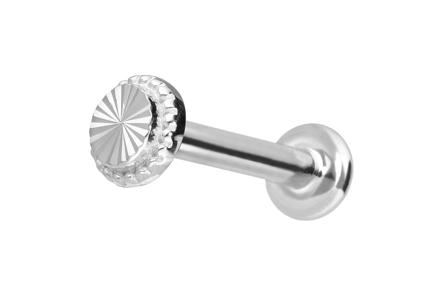 14 Karat Gold Labret Piercing mit Innengewinde DISC